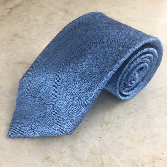 JoS. A. BANK BLUE TONE ON TONE ALL SILK NECKTIE - Picture 10 of 13